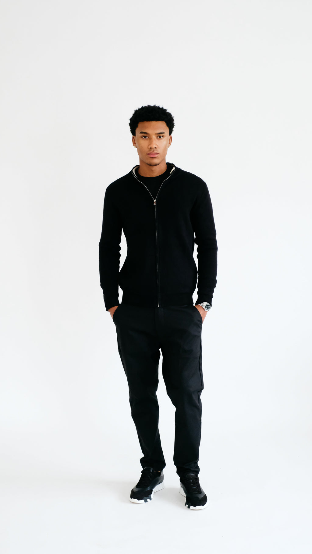 MILANO GEBREID VEST - ZWART