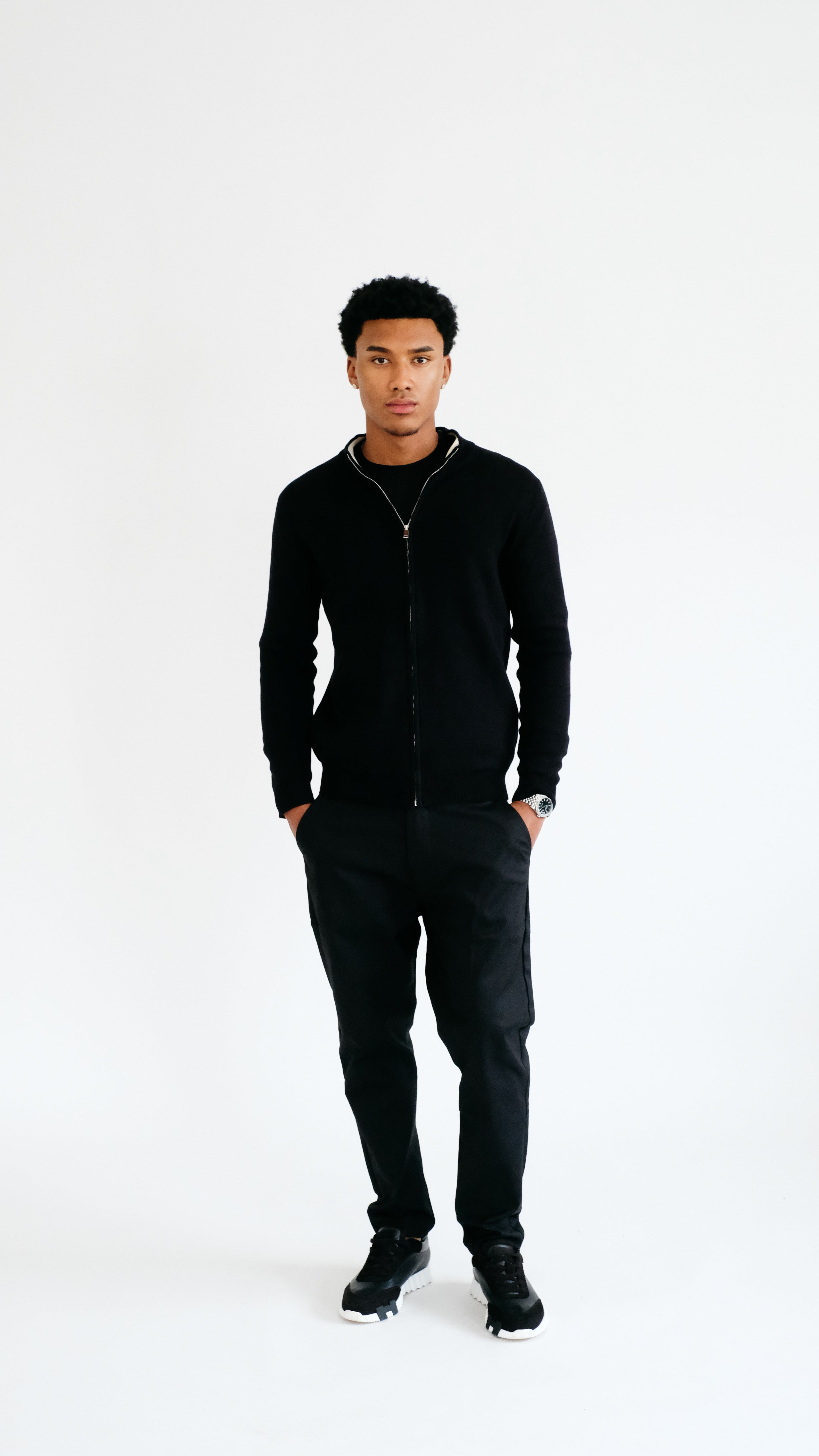 MILANO GEBREID VEST - ZWART