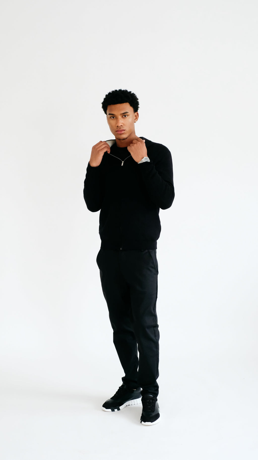 MILANO GEBREID VEST - ZWART