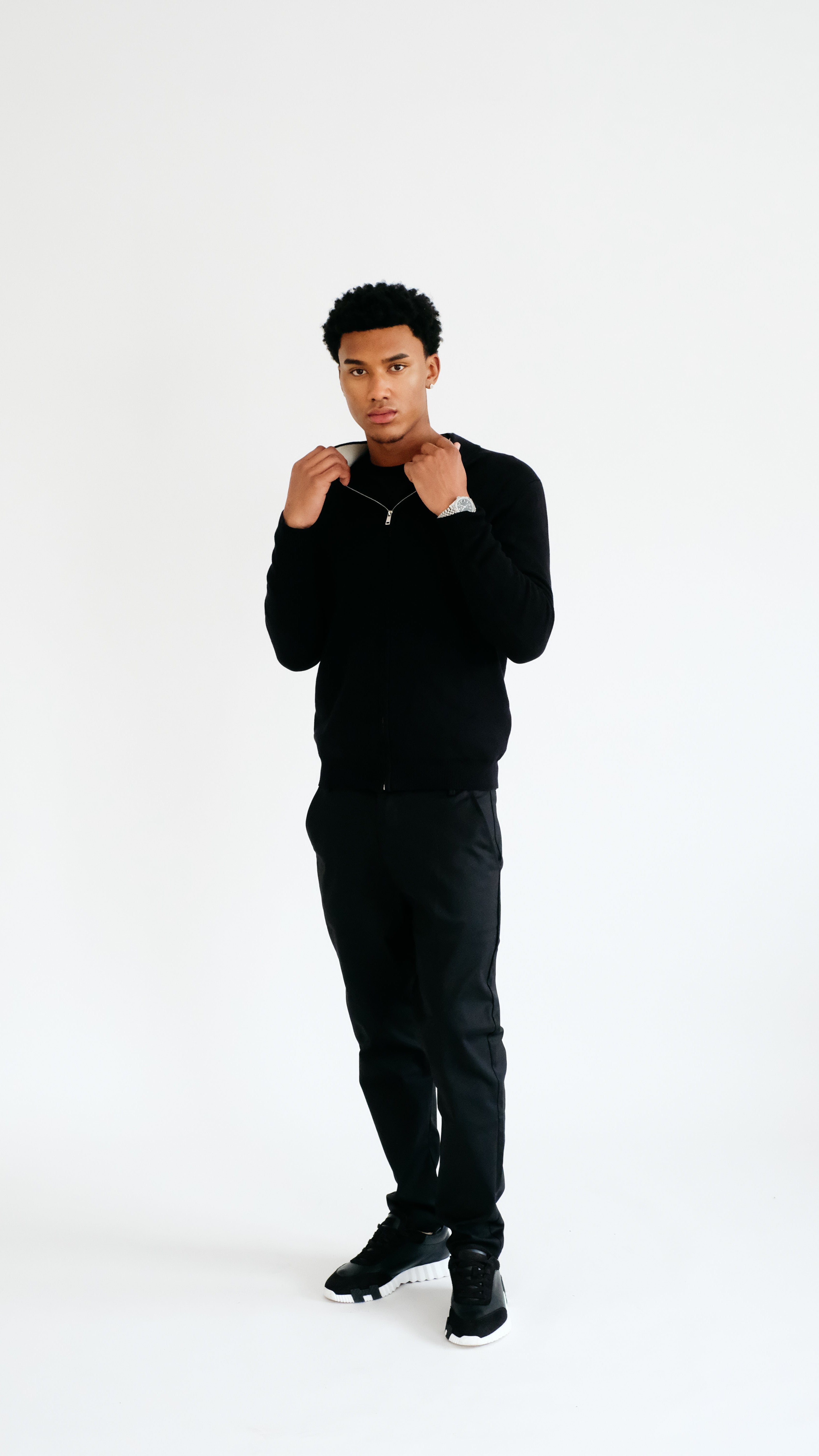 MILANO GEBREID VEST - ZWART