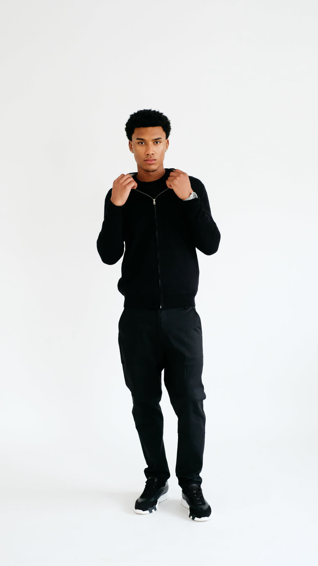 MILANO GEBREID VEST - ZWART