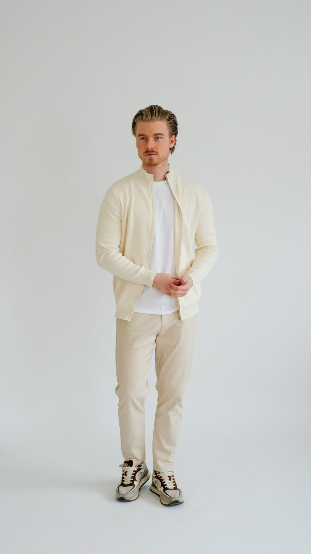 MILANO GEBREID VEST - BEIGE