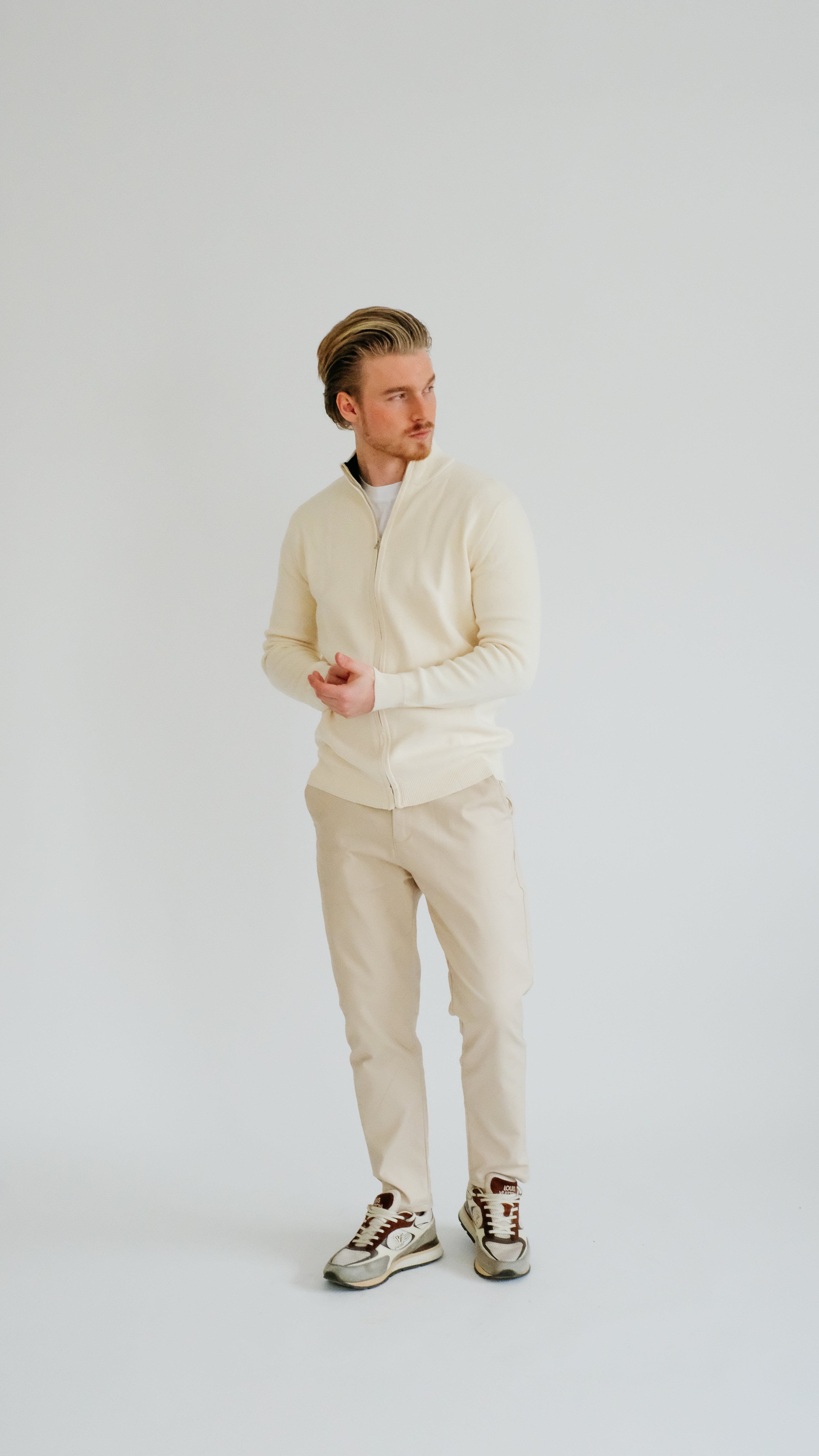 MILANO GEBREID VEST - BEIGE