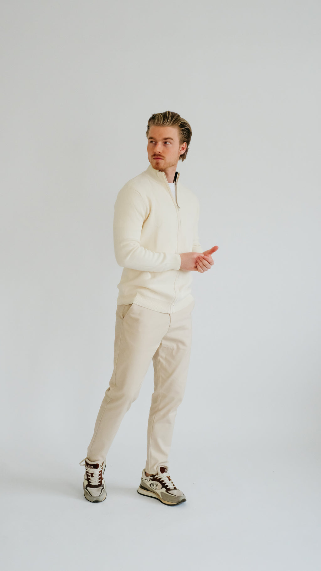 MILANO GEBREID VEST - BEIGE