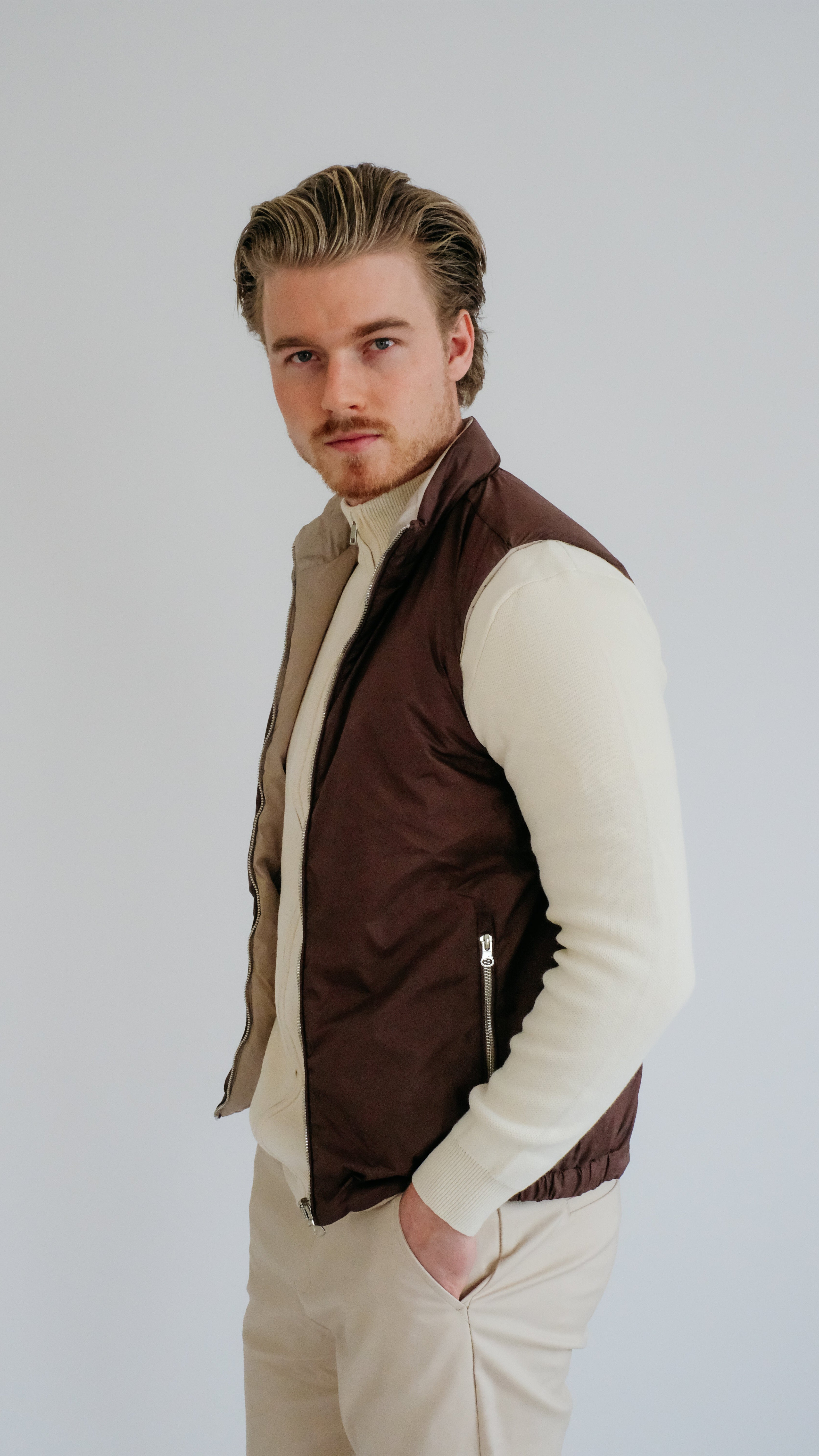 MILANO REVERSIBLE PRIME GILET - BROWN
