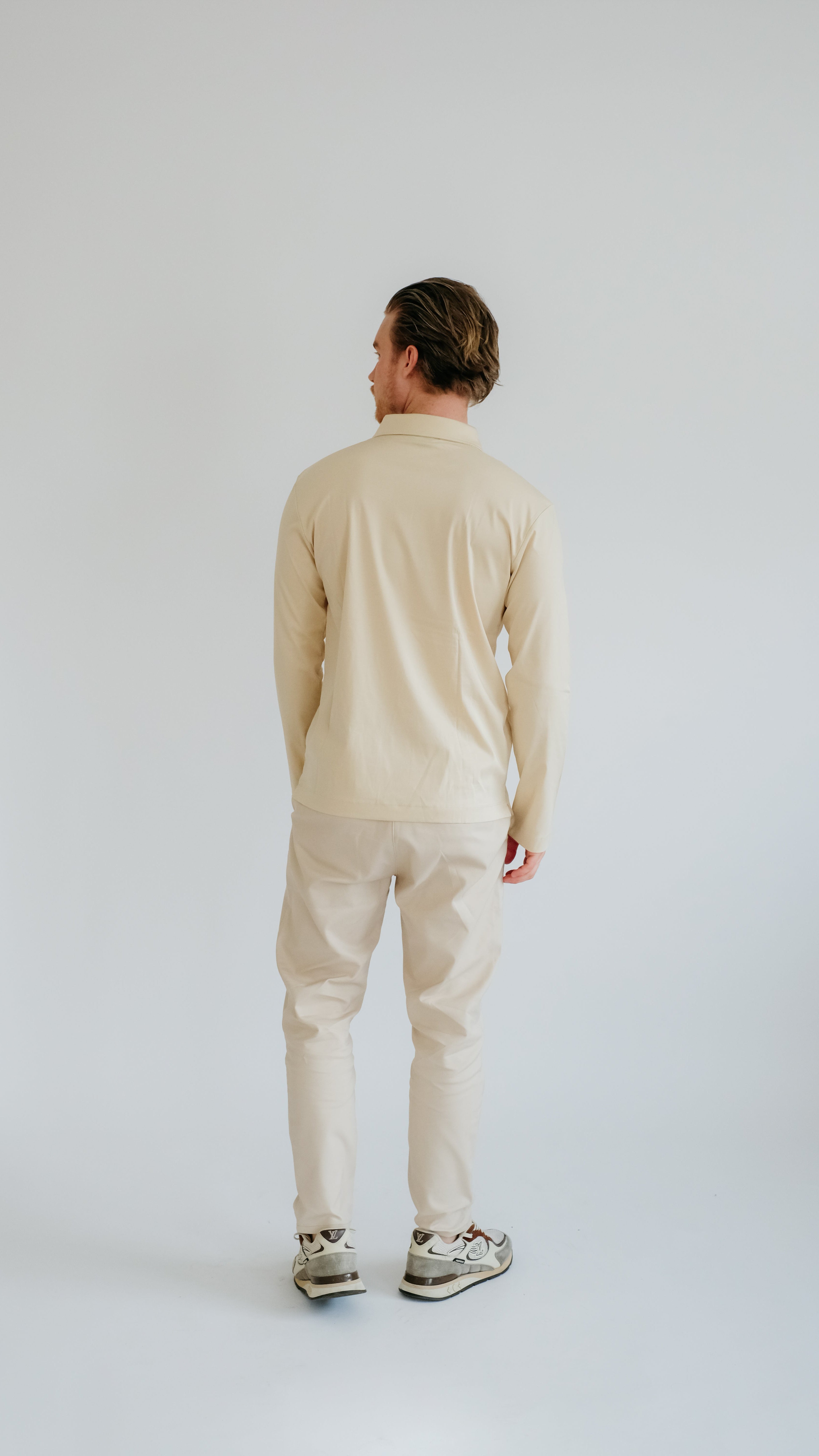 MILANO SIGNATURE POLO MIT LANGEN ÄRMELN – BEIGE