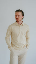 MILANO SIGNATURE POLO MIT LANGEN ÄRMELN – BEIGE