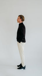 MILANO SIGNATURE POLOSHIRT MET LANGE MOUWEN - ZWART