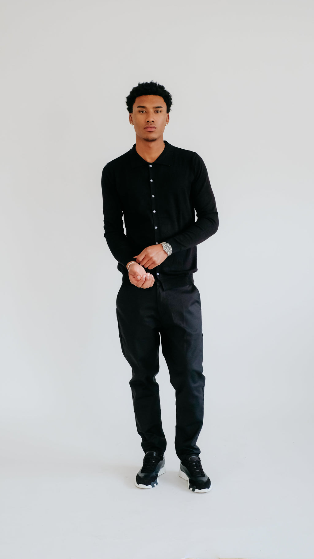 MILANO STRICK-POLO - SCHWARZ