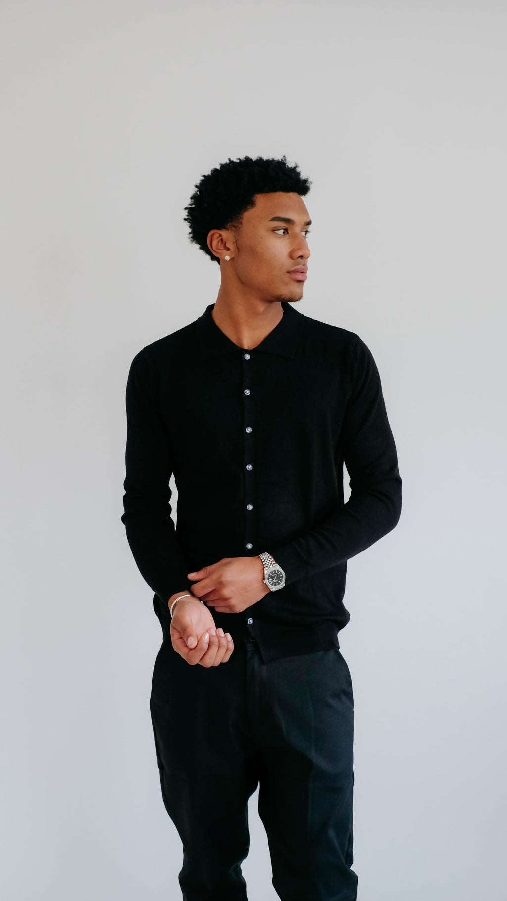 MILANO STRICK-POLO - SCHWARZ