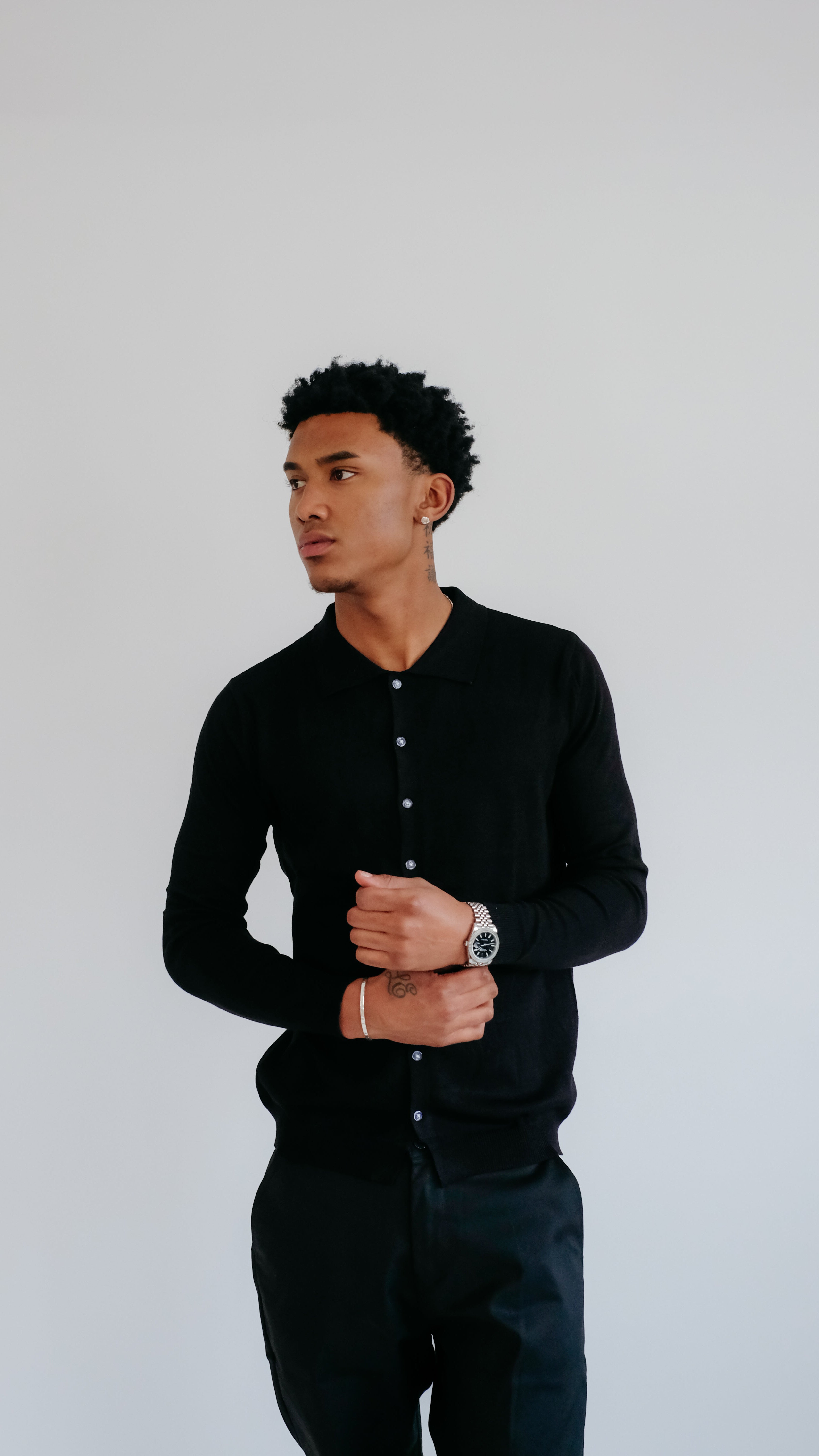 MILANO STRICK-POLO - SCHWARZ