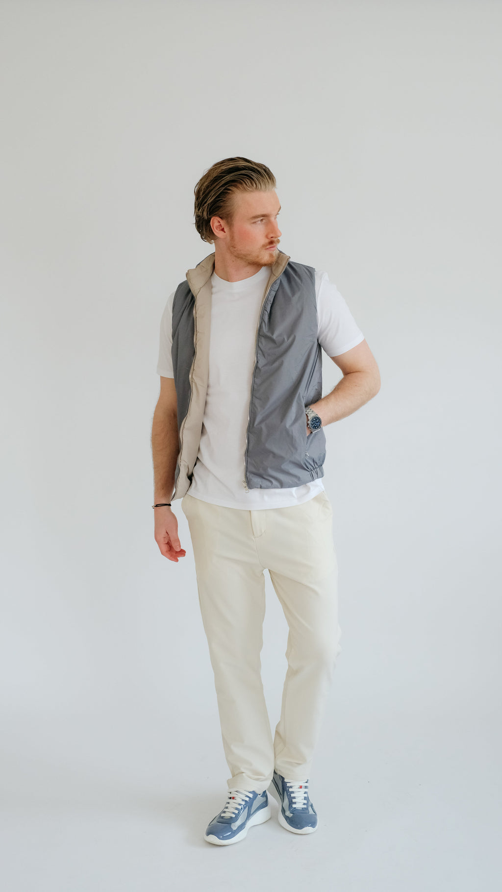 MILANO REVERSIBLE PRIME GILET - GRAY