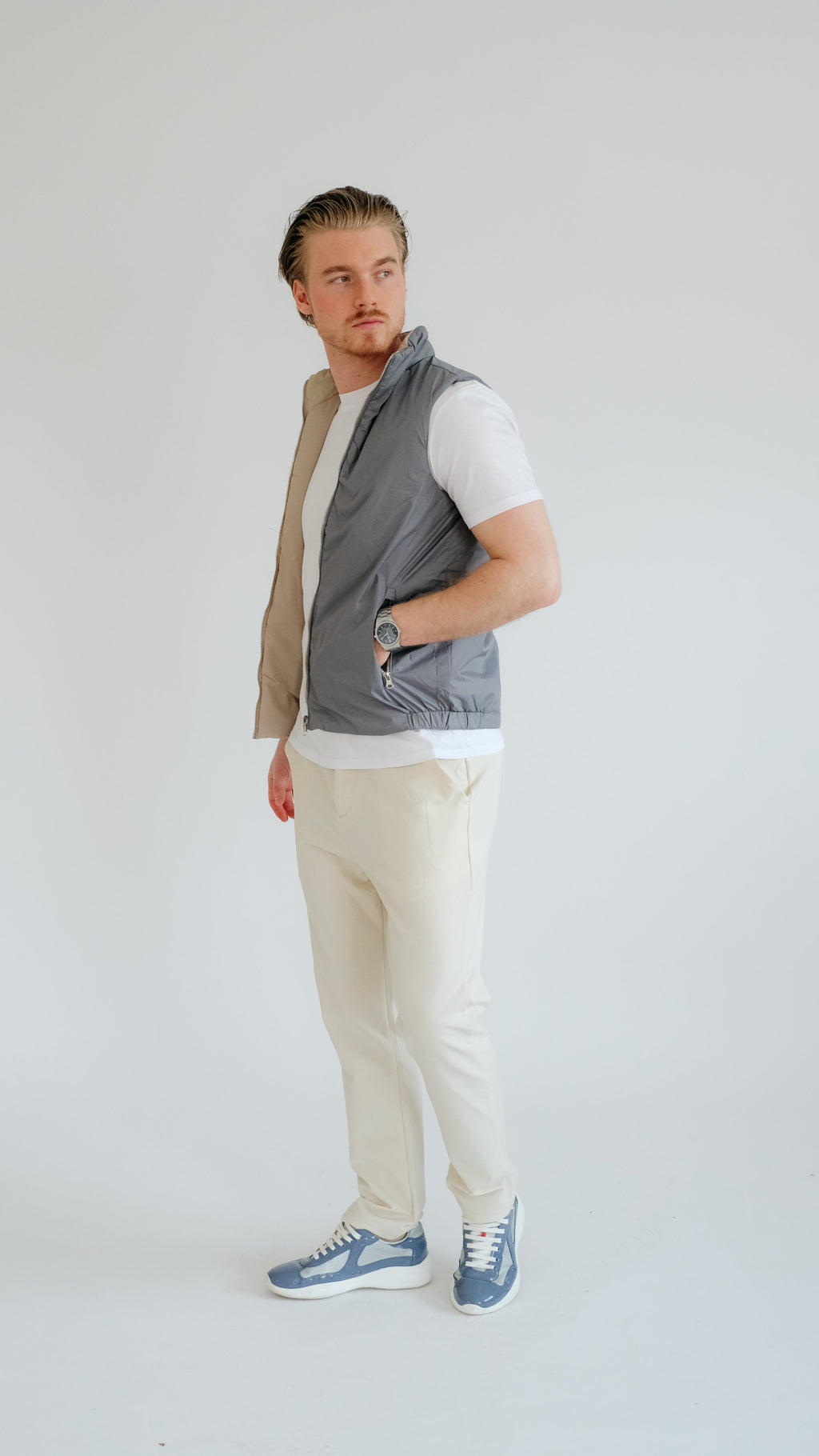 MILANO REVERSIBLE PRIME GILET - GRAY
