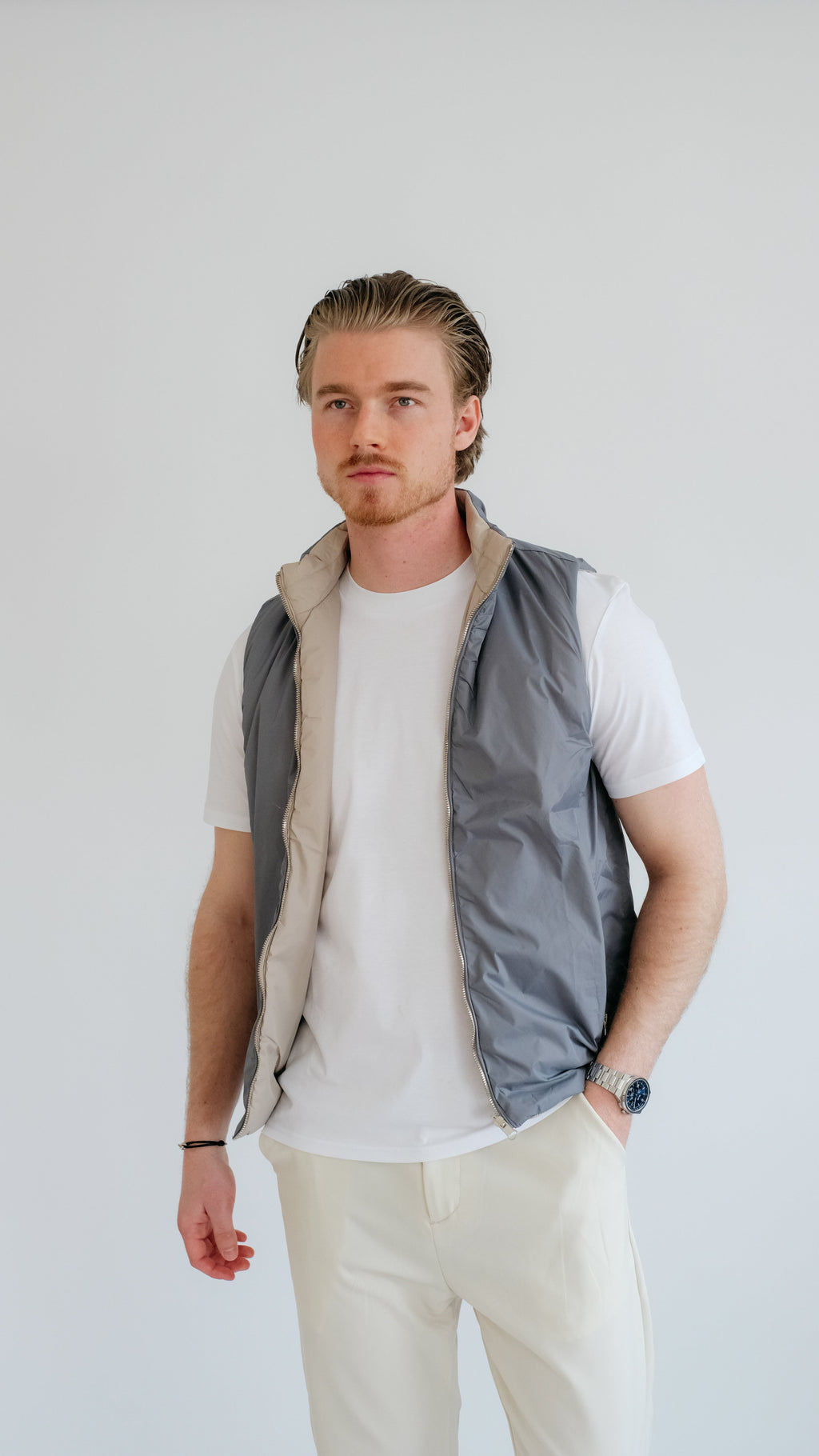 MILANO REVERSIBLE PRIME GILET - GRAY