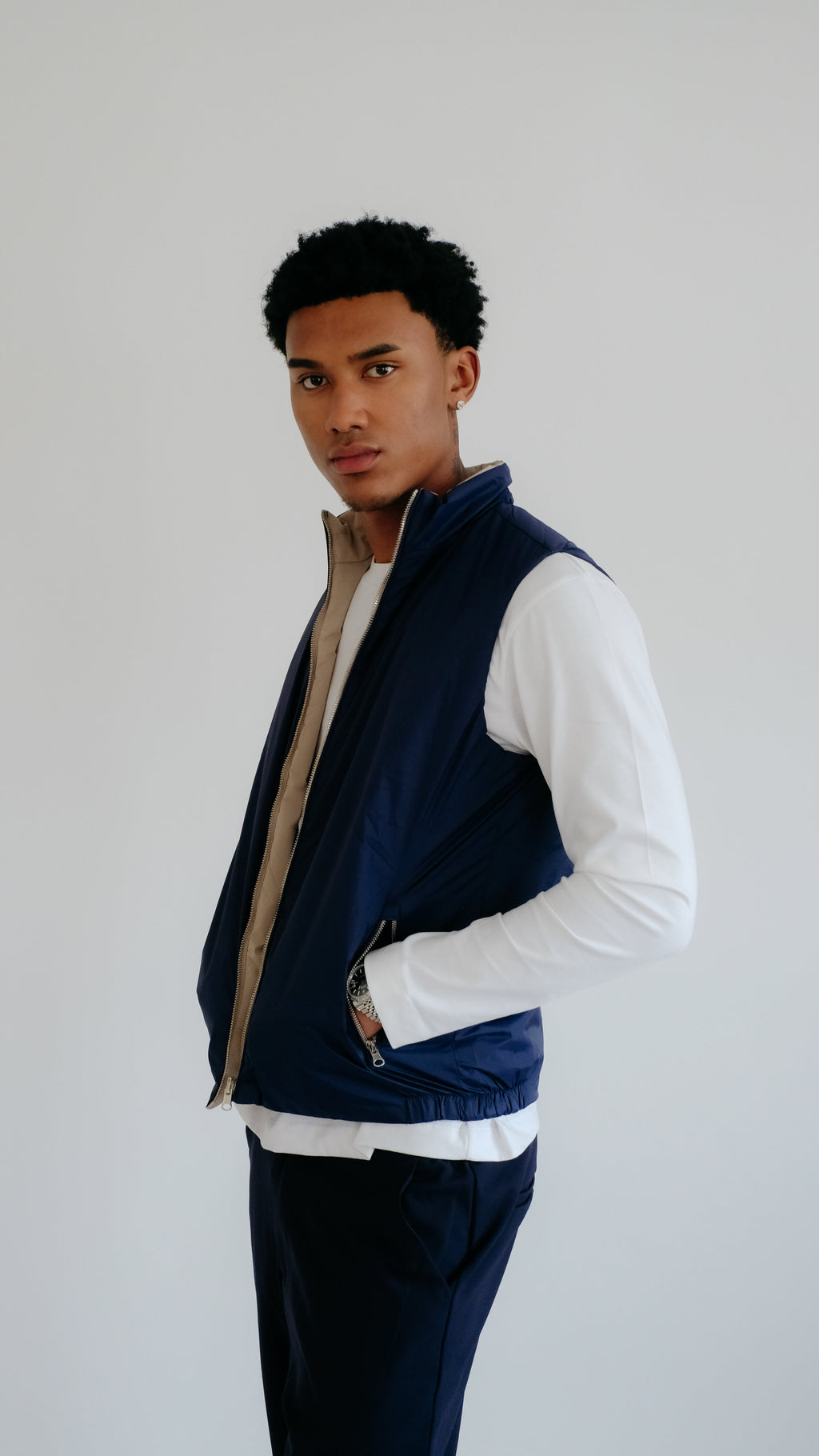MILANO REVERSIBLE PRIME GILET - NAVY