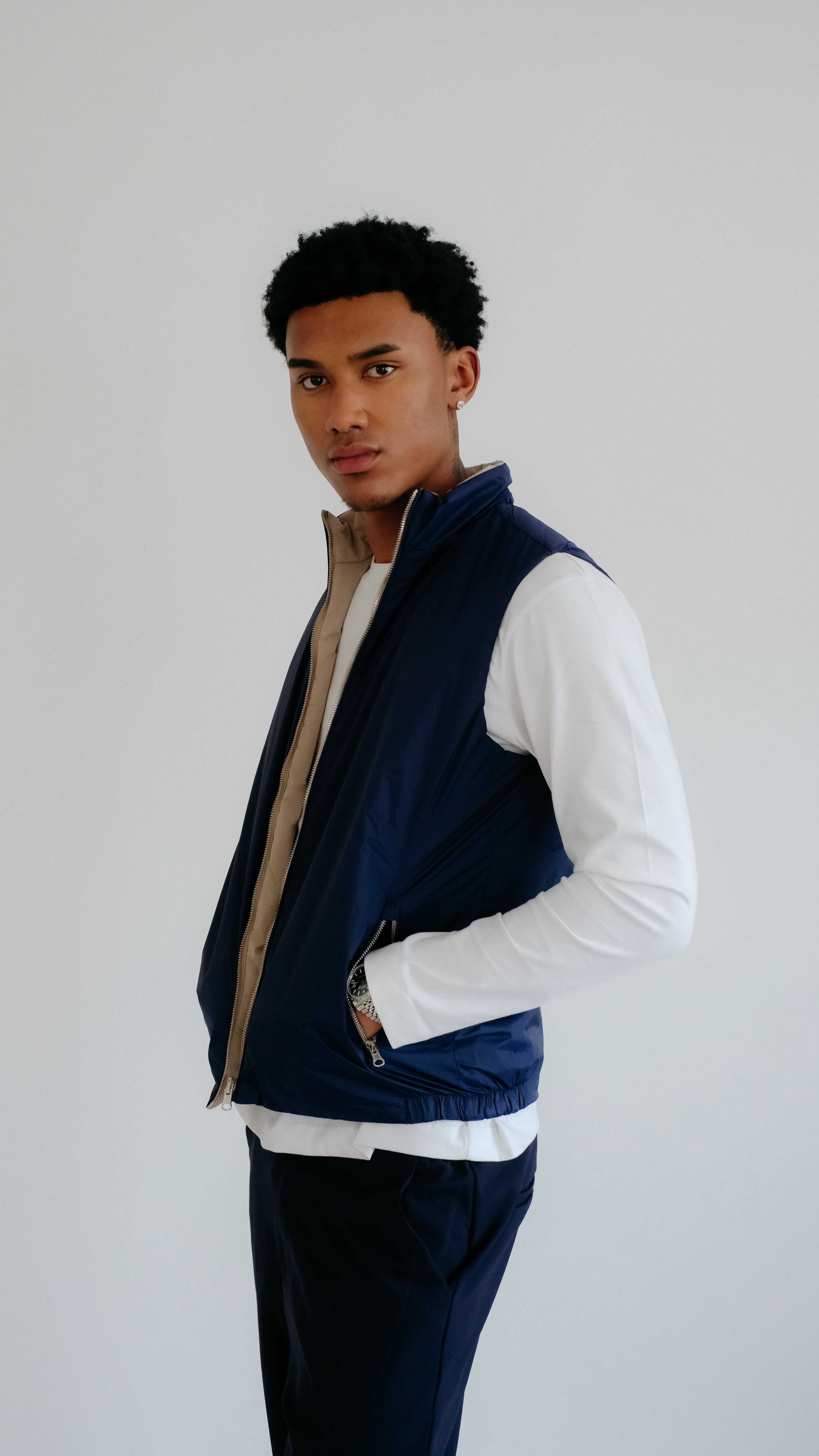 MILANO REVERSIBLE PRIME GILET - NAVY