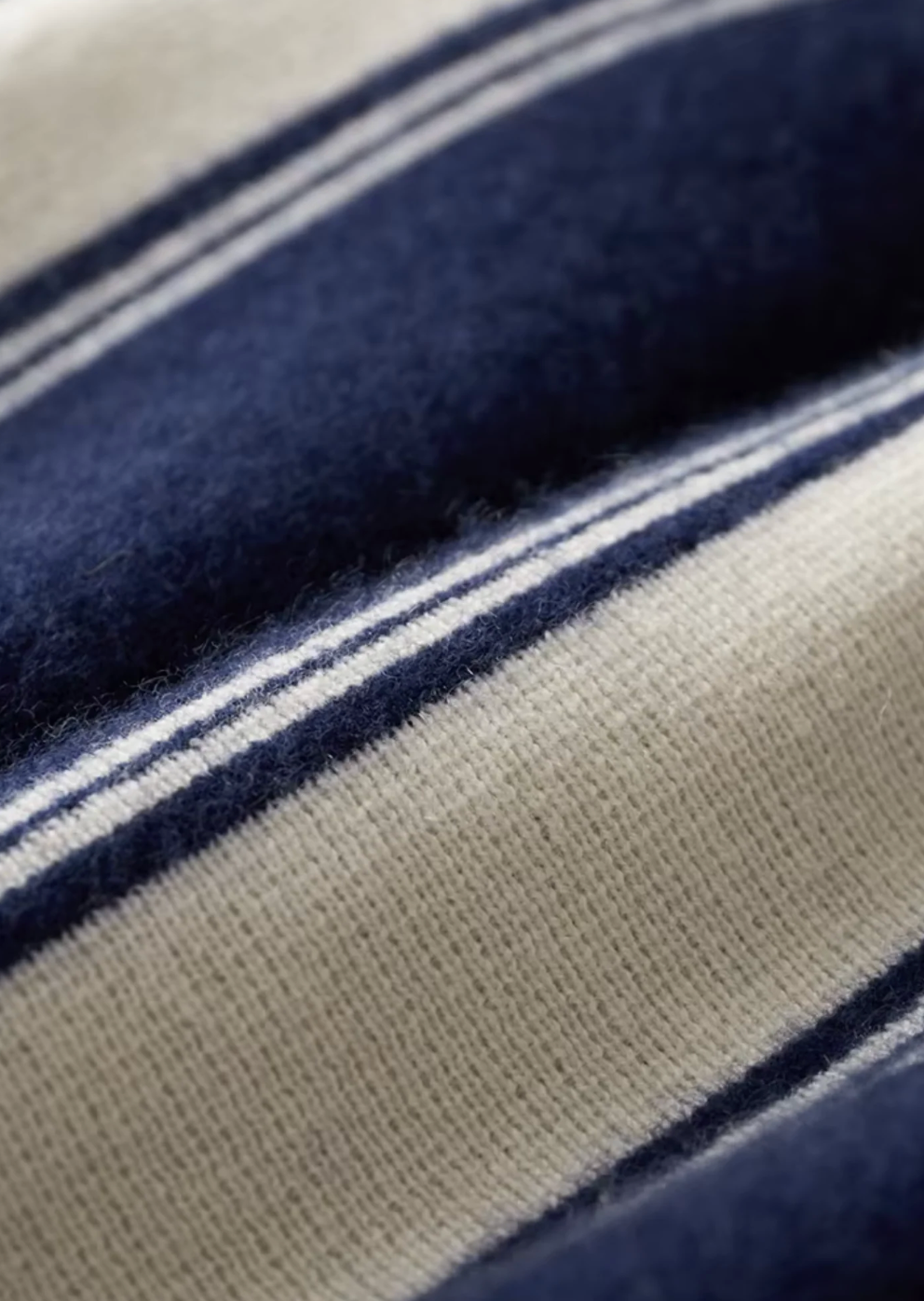 MILANO KNITTED TWO-TONE CASHMERE SET - NAVY