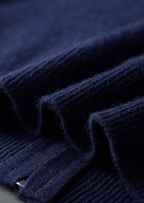 MILANO KNITTED TWO-TONE CASHMERE SET - NAVY