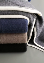 MILANO KNITTED TWO-TONE CASHMERE SET - BLACK