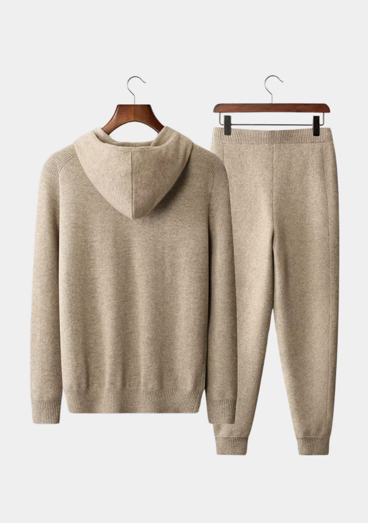 MILANO KNITTED CASHMERE SET - CHAMPAGNE