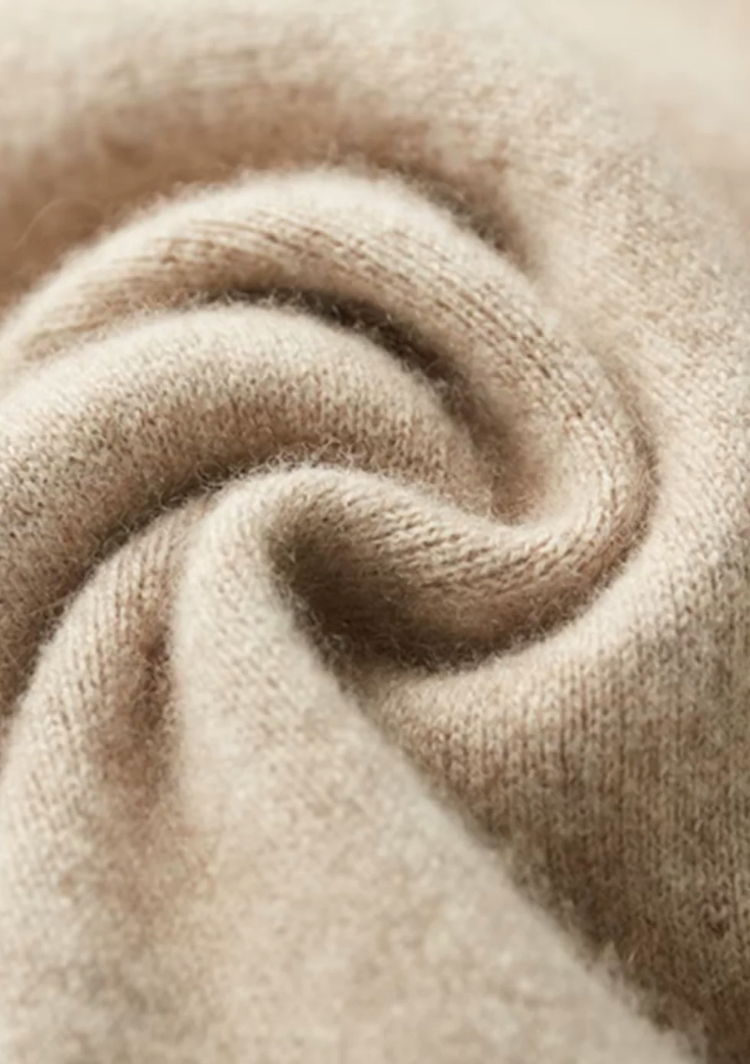 MILANO KNITTED CASHMERE SET - CHAMPAGNE