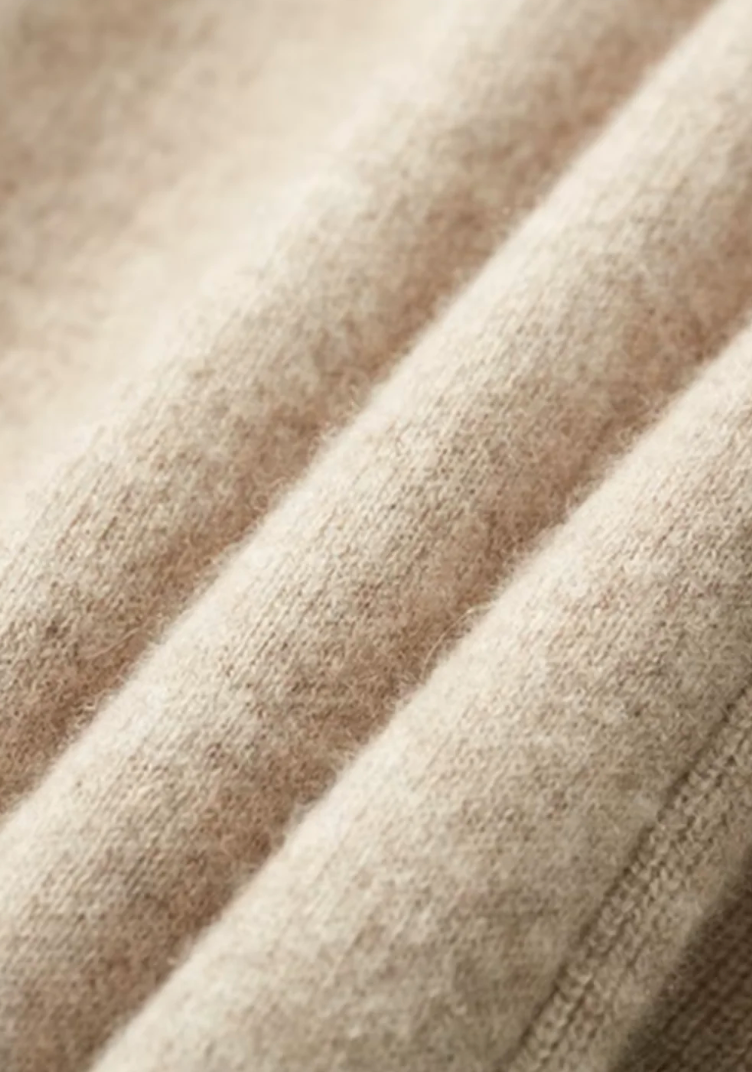 MILANO KNITTED CASHMERE SET - CHAMPAGNE