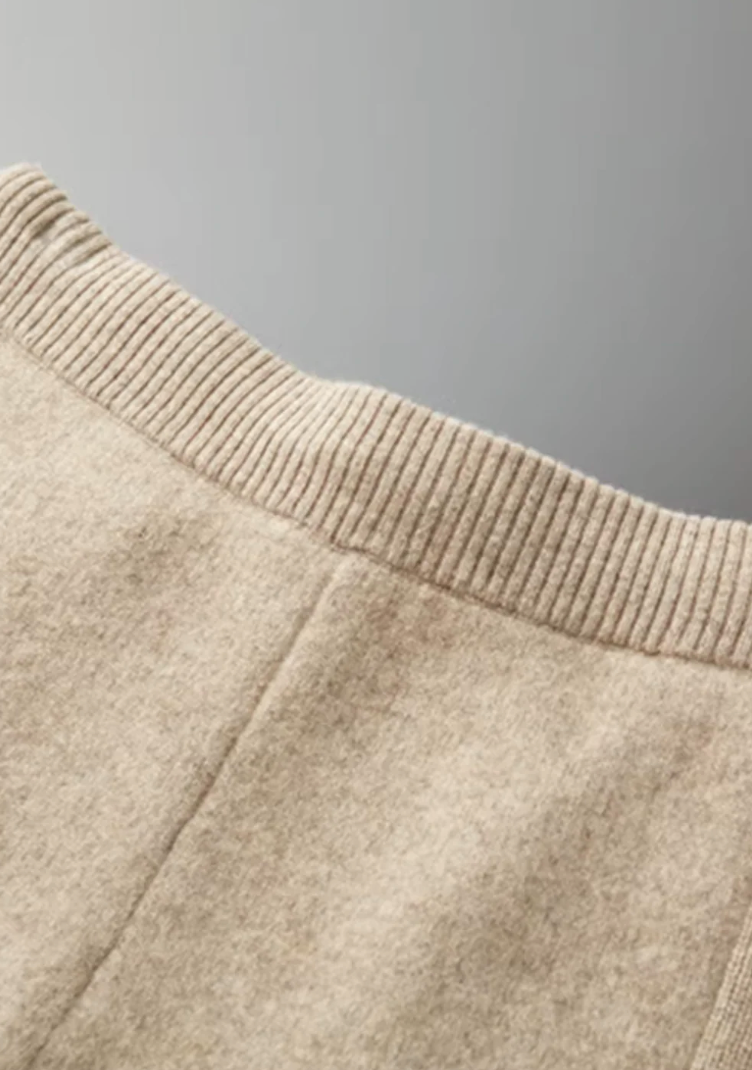 MILANO KNITTED CASHMERE SET - CHAMPAGNE