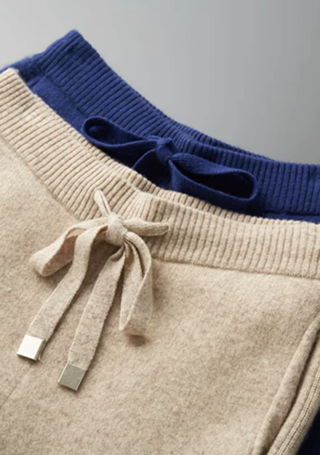 ENSEMBLE EN CACHEMIRE TRICOTÉ MILANO - MARINE