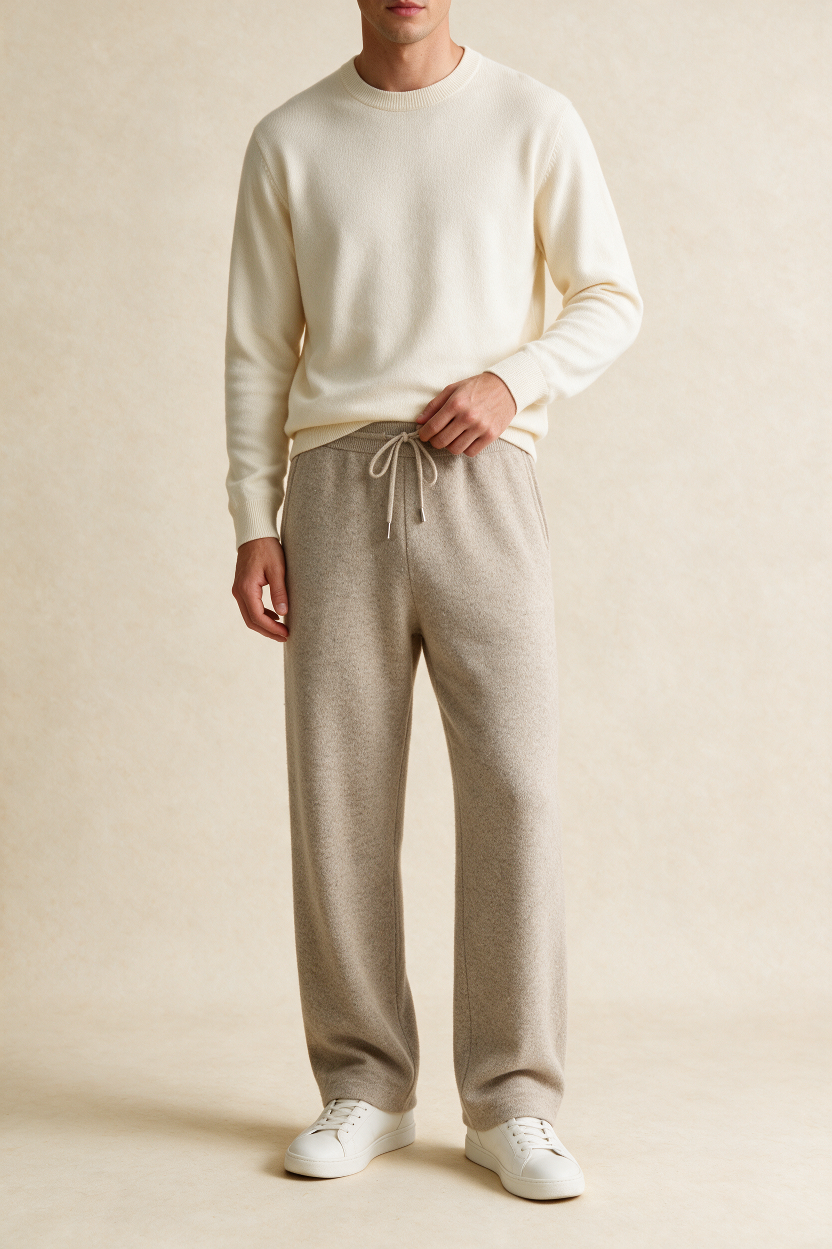 MILANO CASHMERE LARGO JOGGER - SABBIA