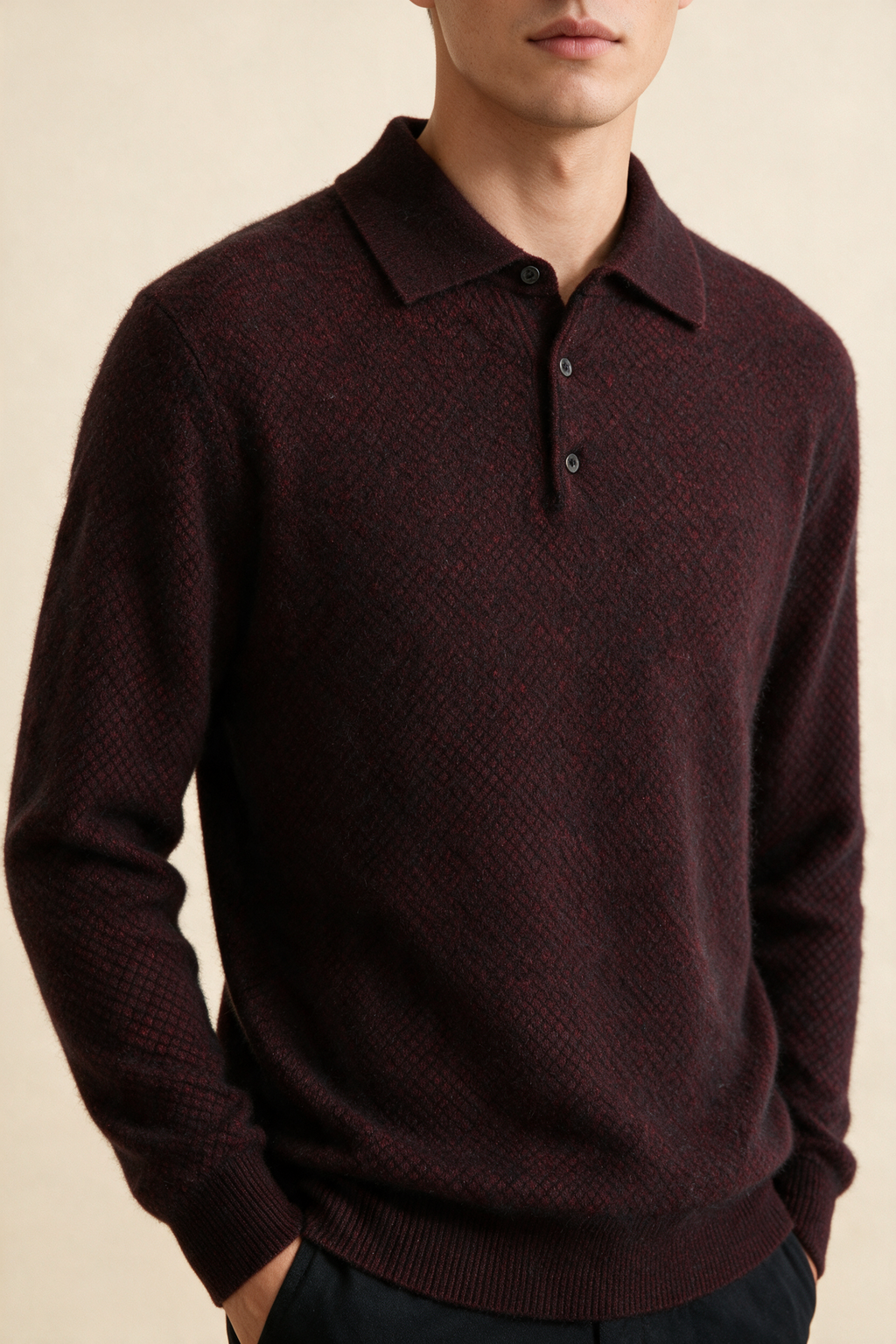 MILANO CASHMERE BERGAMO POLO - BORDEAUX