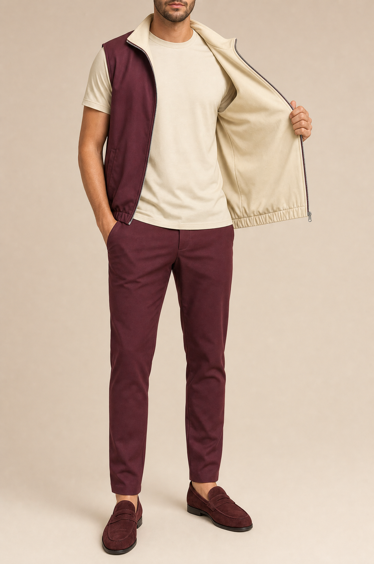 MILANO REVERSO SET BORDEAUX & CREMA