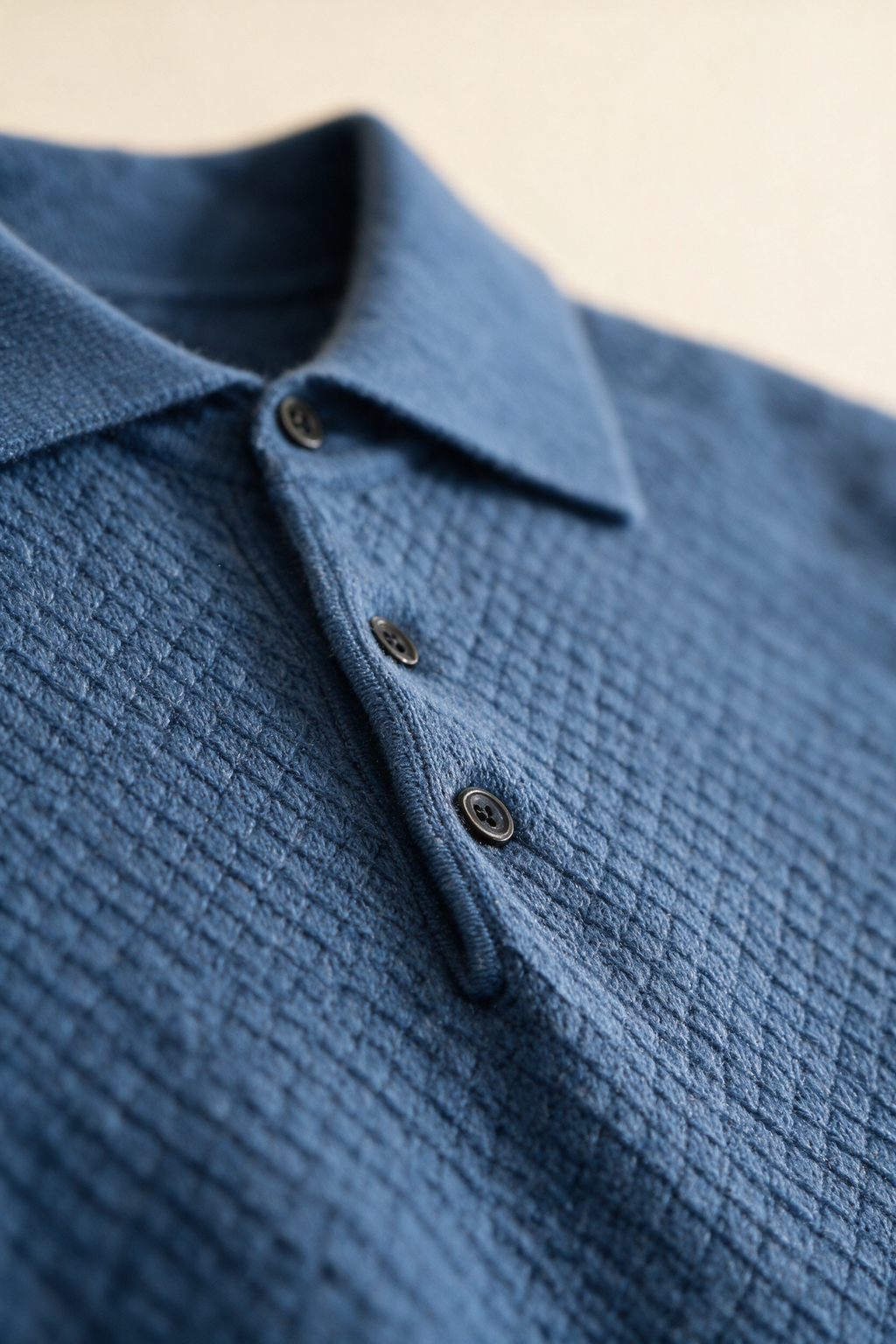 MILANO CASHMERE BERGAMO POLO - DENIM BLUE