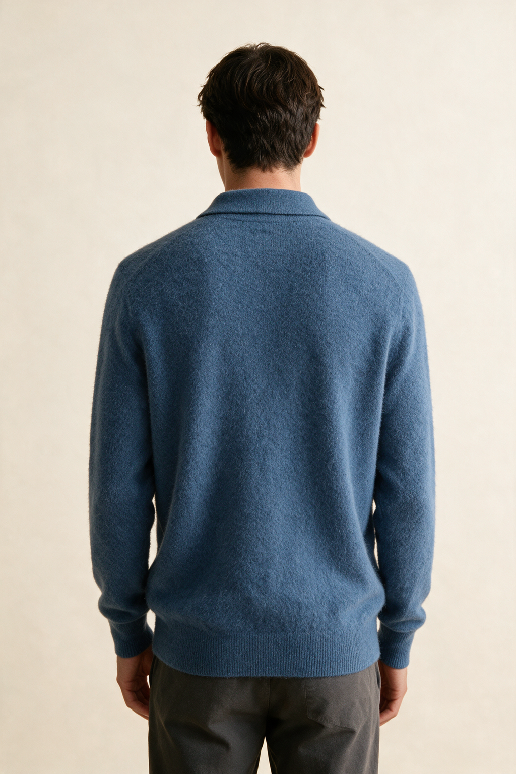 MILANO CASHMERE BERGAMO POLO - DENIM BLUE