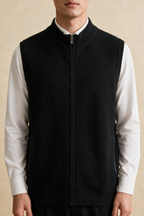 MILANO CASHMERE PIENO GILET - NERO