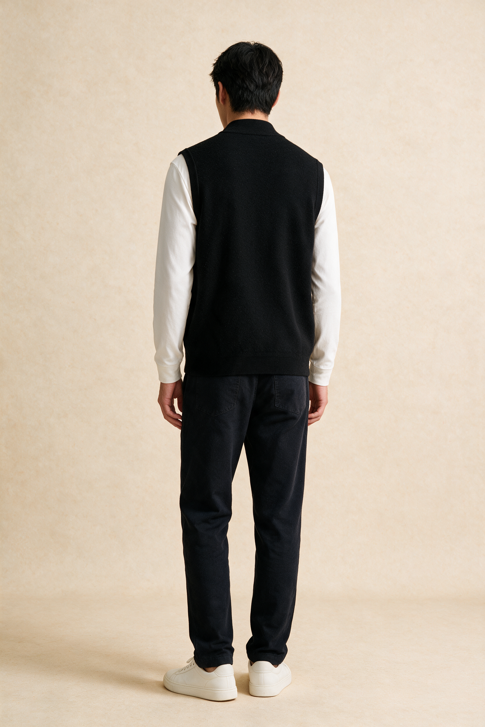 MILANO CASHMERE PIENO GILET - NERO